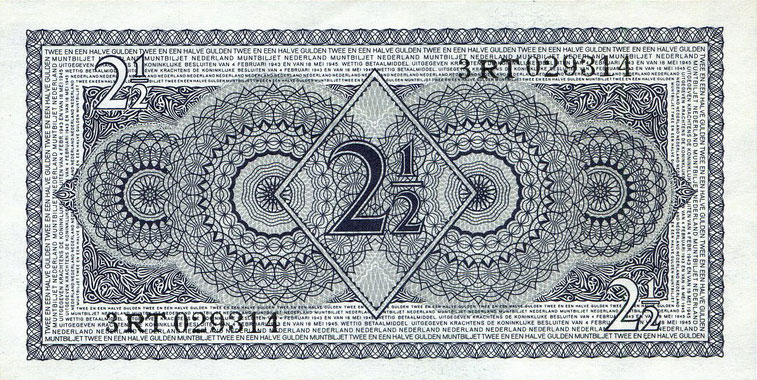 Back of Netherlands p73: 2.5 Gulden from 1949