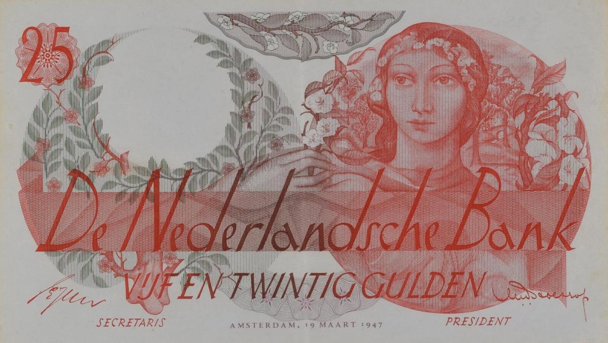 Front of Netherlands p81: 25 Gulden from 1947