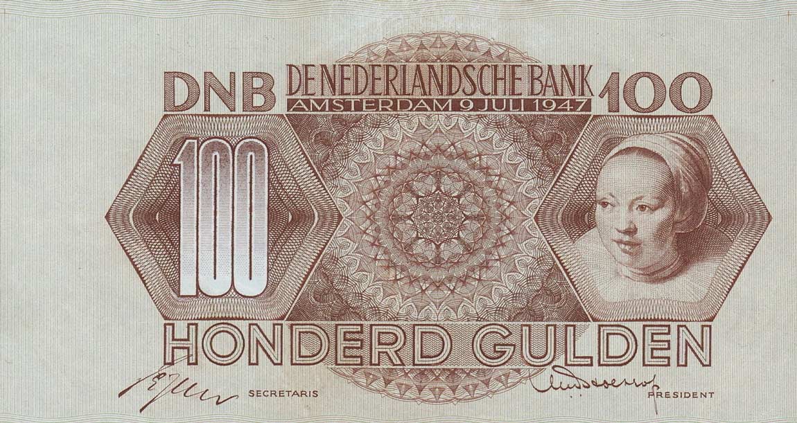 Front of Netherlands p82: 100 Gulden from 1947