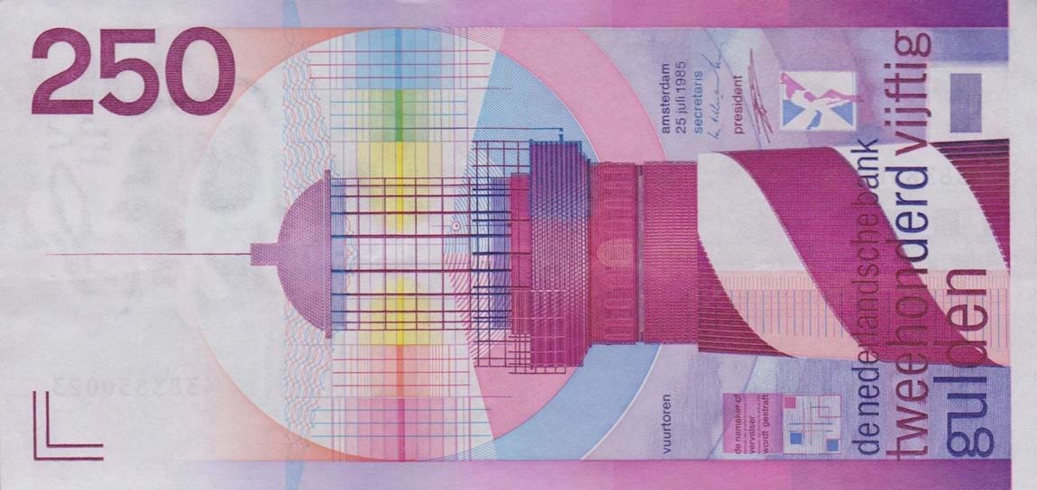 Front of Netherlands p98a: 250 Gulden from 1985