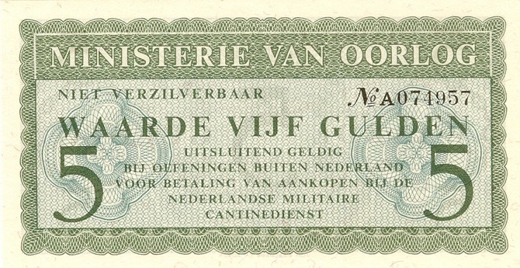 Front of Netherlands pM2: 5 Gulden from 1960