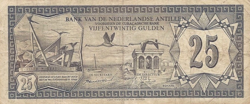 Front of Netherlands Antilles p10a: 25 Gulden from 1967