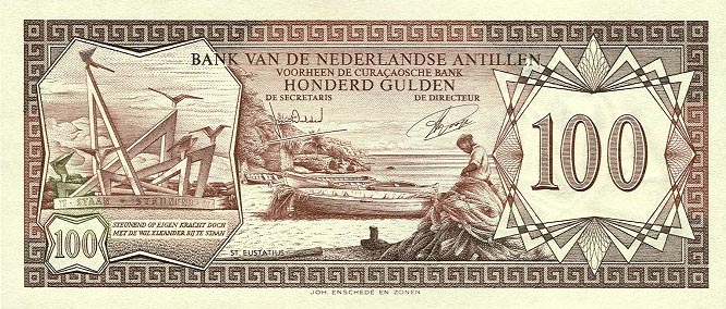 Front of Netherlands Antilles p12b: 100 Gulden from 1972
