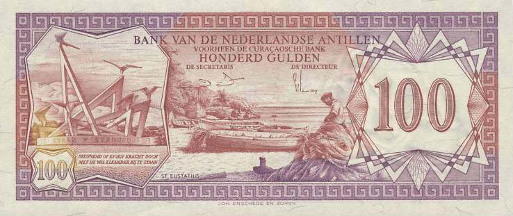 Front of Netherlands Antilles p19b: 100 Gulden from 1981