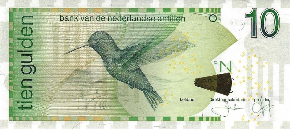 Front of Netherlands Antilles p28g: 10 Gulden from 2014