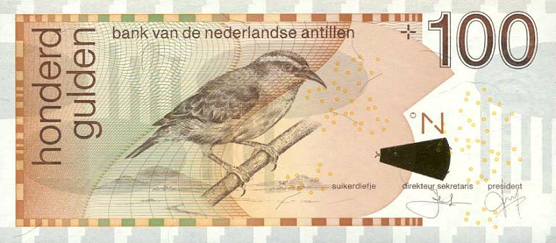 Front of Netherlands Antilles p31b: 100 Gulden from 2001