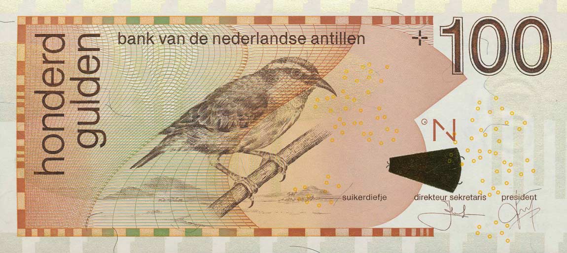 Front of Netherlands Antilles p31c: 100 Gulden from 2003