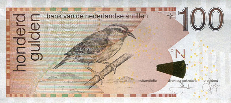 Front of Netherlands Antilles p31f: 100 Gulden from 2012