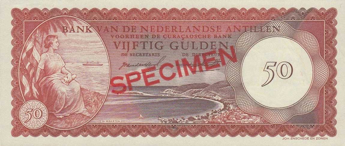 Front of Netherlands Antilles p4s: 50 Gulden from 1962