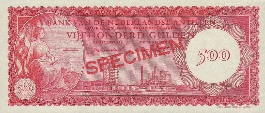 Front of Netherlands Antilles p7s: 500 Gulden from 1962