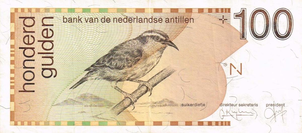 Front of Netherlands Antilles p26c: 100 Gulden from 1994