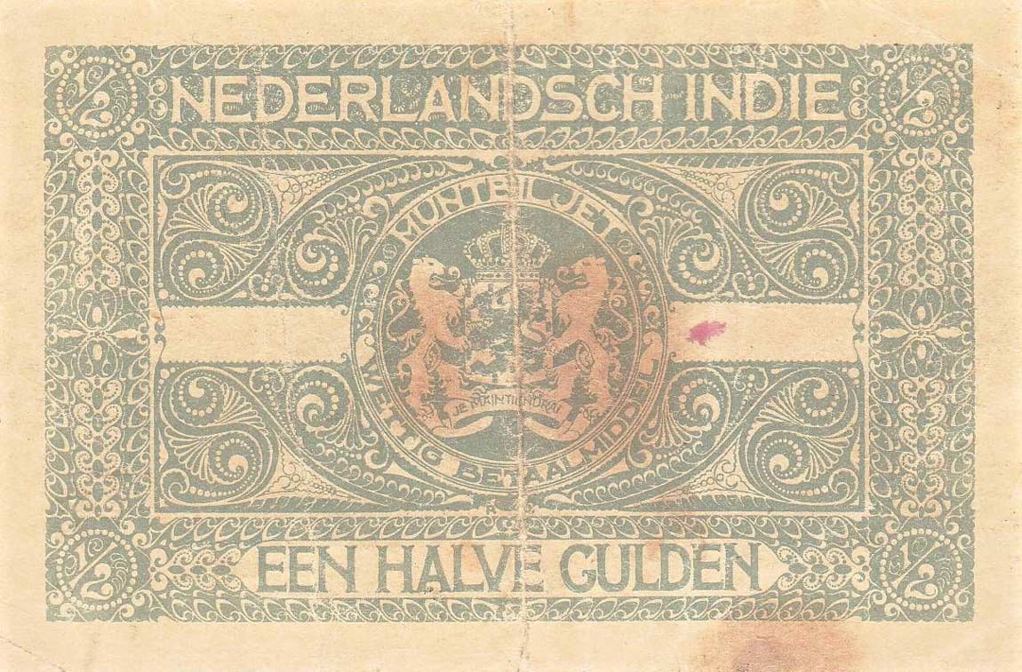 Back of Netherlands Indies p102: 0.5 Gulden from 1920