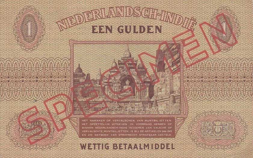 Back of Netherlands Indies p108s: 1 Gulden from 1940