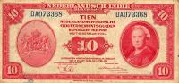 p114a from Netherlands Indies: 10 Gulden from 1943