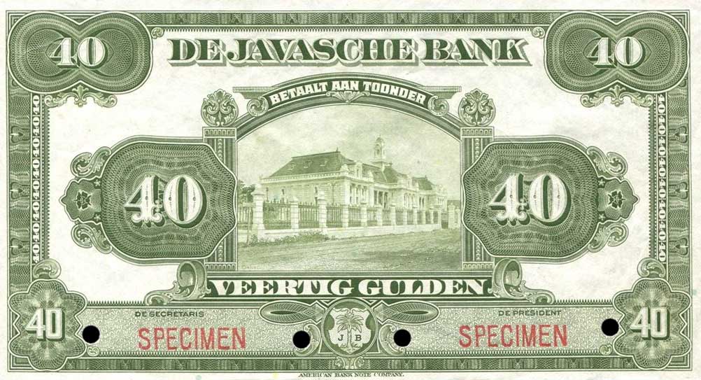 Front of Netherlands Indies p68s2: 40 Gulden from 1919