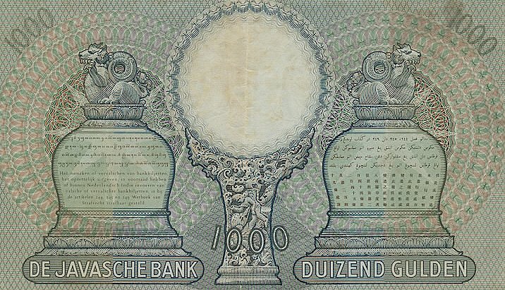 Back of Netherlands Indies p85a: 1000 Gulden from 1938