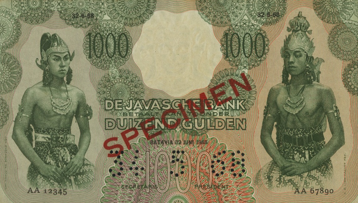 Front of Netherlands Indies p85s: 1000 Gulden from 1968