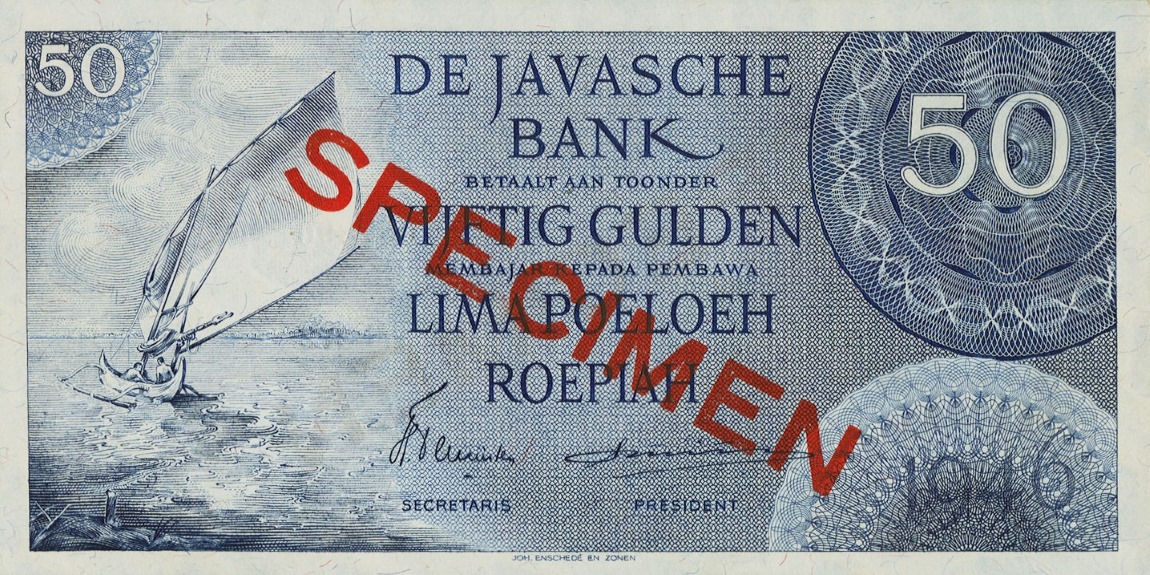 Front of Netherlands Indies p93s: 50 Gulden from 1946