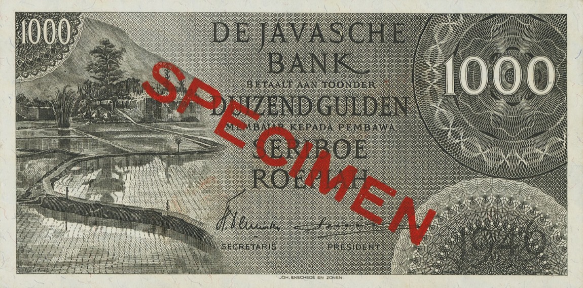 Front of Netherlands Indies p96s: 1000 Gulden from 1946