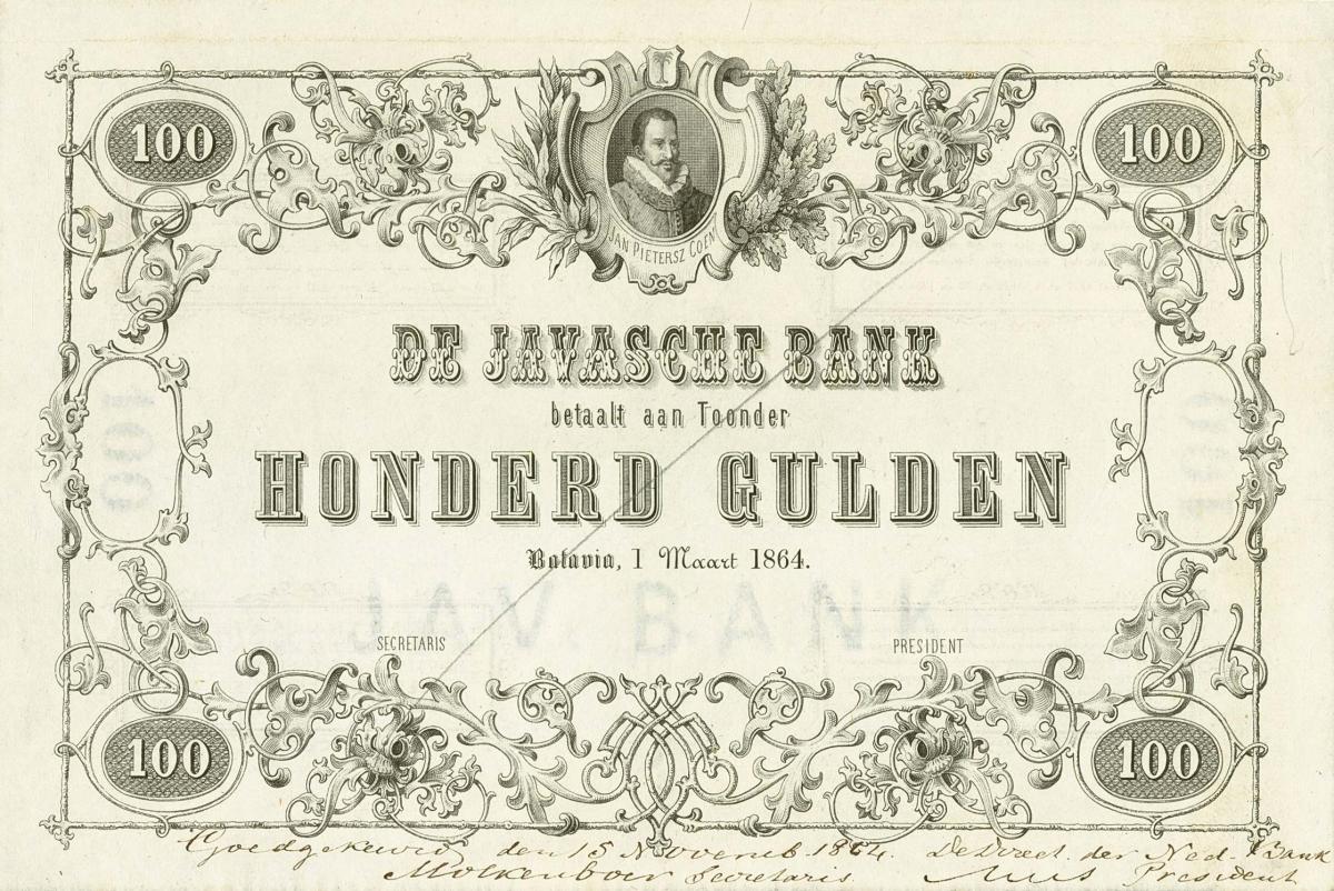 Front of Netherlands Indies p49r: 200 Gulden from 1864