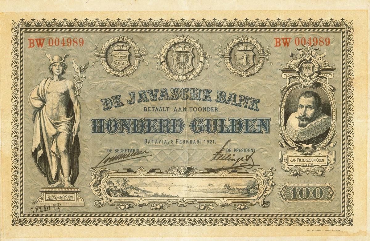 Front of Netherlands Indies p56b: 100 Gulden from 1916