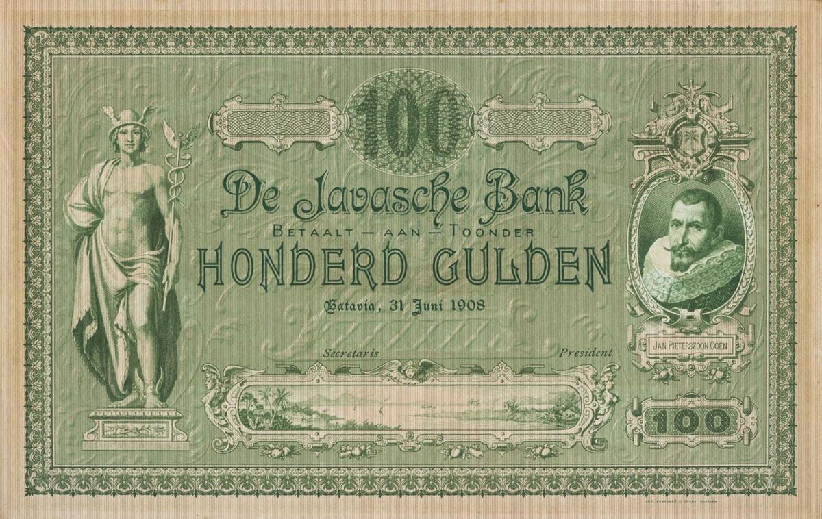 Front of Netherlands Indies p62C: 100 Gulden from 1908