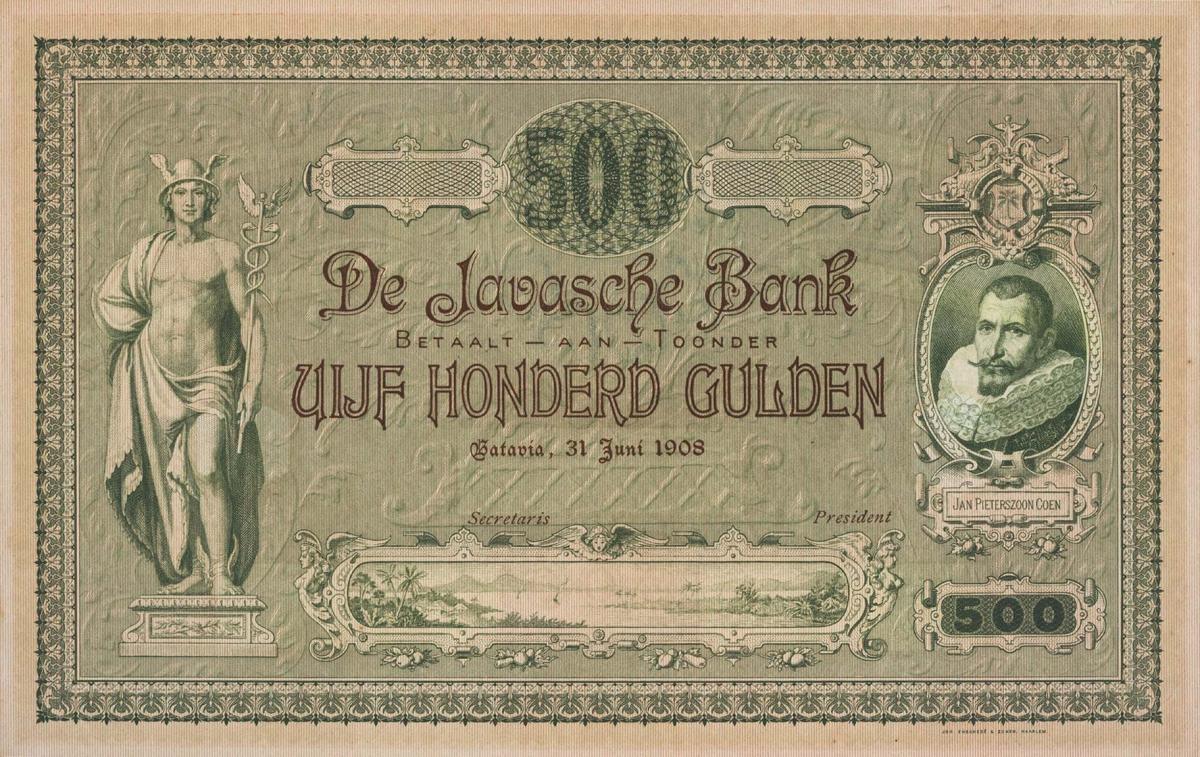 Front of Netherlands Indies p64: 500 Gulden from 1908