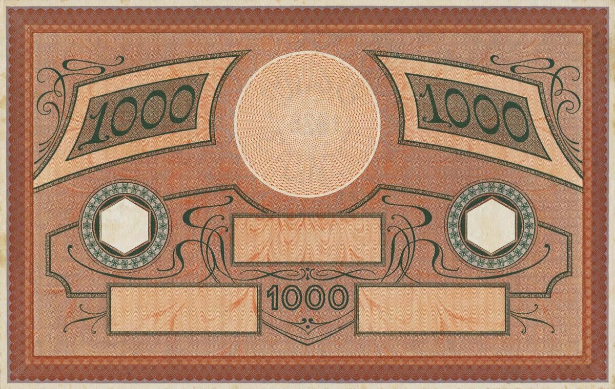 Back of Netherlands Indies p65: 1000 Gulden from 1904