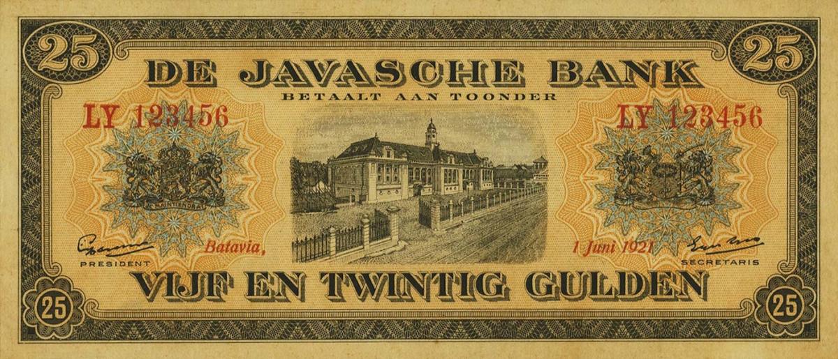 Front of Netherlands Indies p66Act: 25 Gulden from 1921