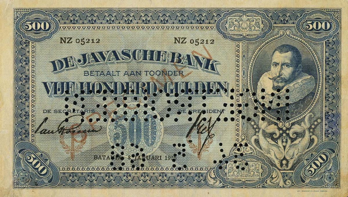 Front of Netherlands Indies p76s: 500 Gulden from 1926