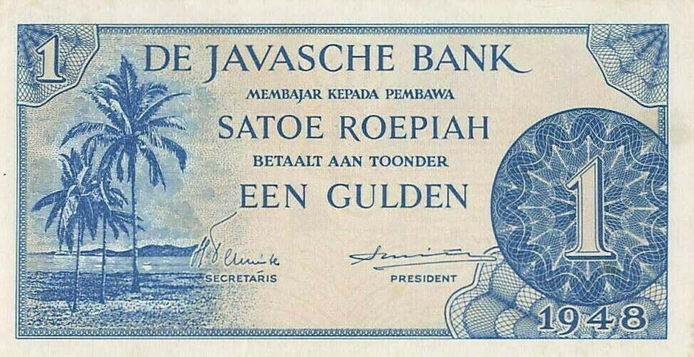 Front of Netherlands Indies p98r: 1 Gulden from 1948