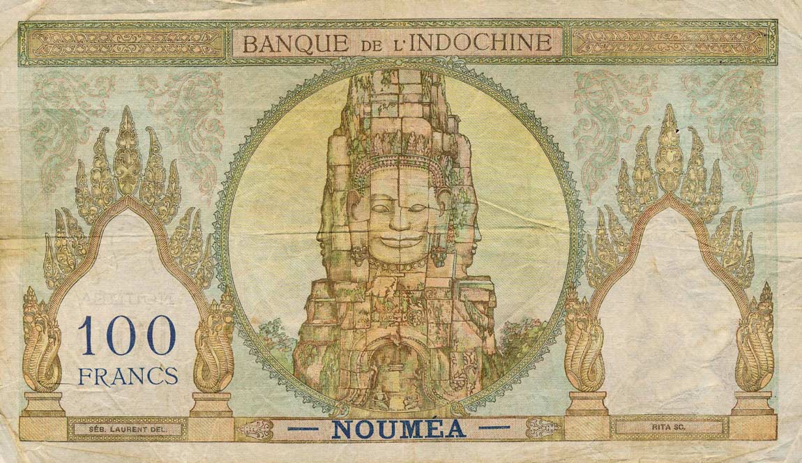 Back of New Caledonia p42d: 100 Francs from 1957