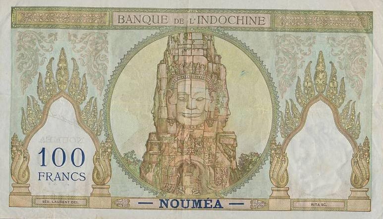 Back of New Caledonia p42e: 100 Francs from 1963