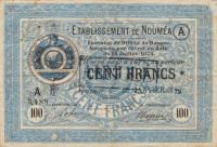 p4 from New Caledonia: 100 Francs from 1874