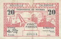 p57b from New Caledonia: 20 Francs from 1943