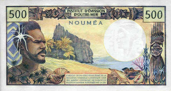 Back of New Caledonia p60a: 500 Francs from 1969