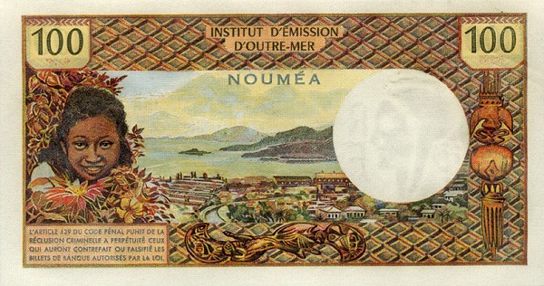 Back of New Caledonia p63b: 100 Francs from 1973