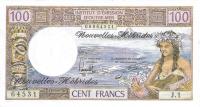 p18c from New Hebrides: 100 Francs from 1975
