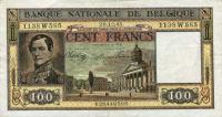 p126 from Belgium: 100 Francs from 1945