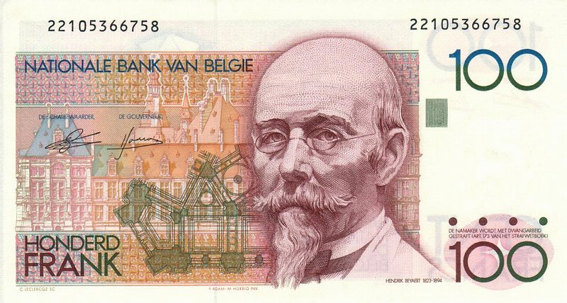 Front of Belgium p140a: 100 Francs from 1978