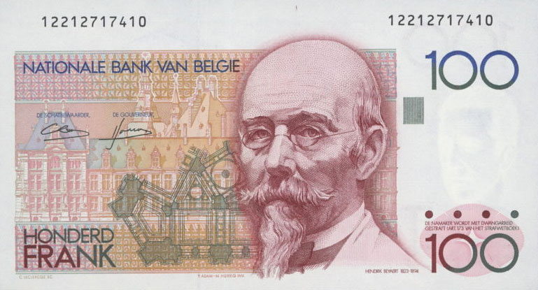 Front of Belgium p142a: 100 Francs from 1982