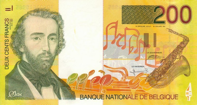 Front of Belgium p148a: 200 Francs from 1995