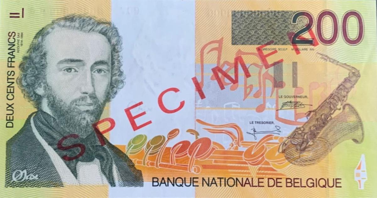 Front of Belgium p148s: 200 Francs from 1995