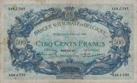 p72b from Belgium: 500 Francs from 1919