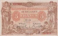 p74b from Belgium: 5 Francs from 1919