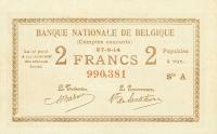 p82 from Belgium: 2 Francs from 1914
