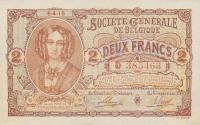 p87 from Belgium: 2 Francs from 1915