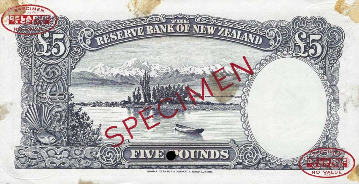 Back of New Zealand p160s: 5 Pounds from 1940