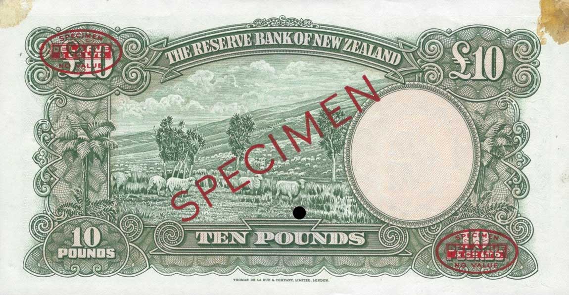 Back of New Zealand p161s: 10 Pounds from 1940