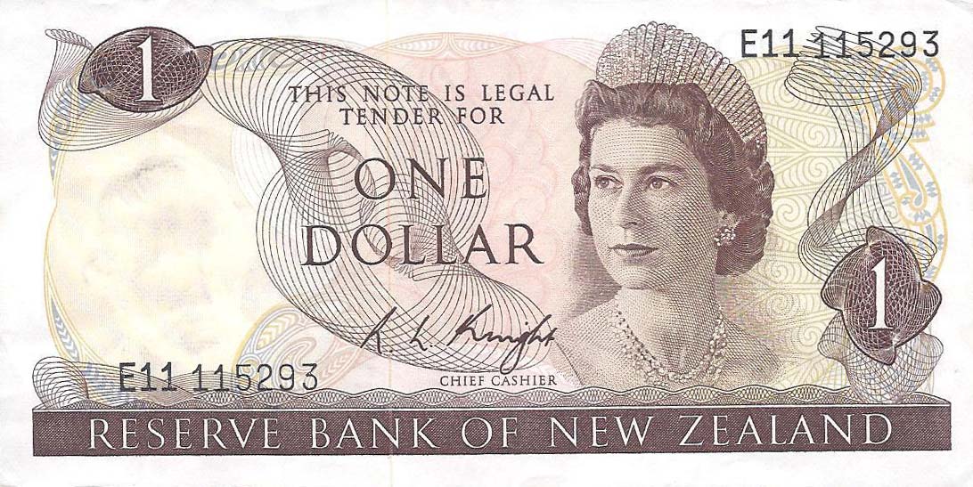 Front of New Zealand p163c: 1 Dollar from 1975